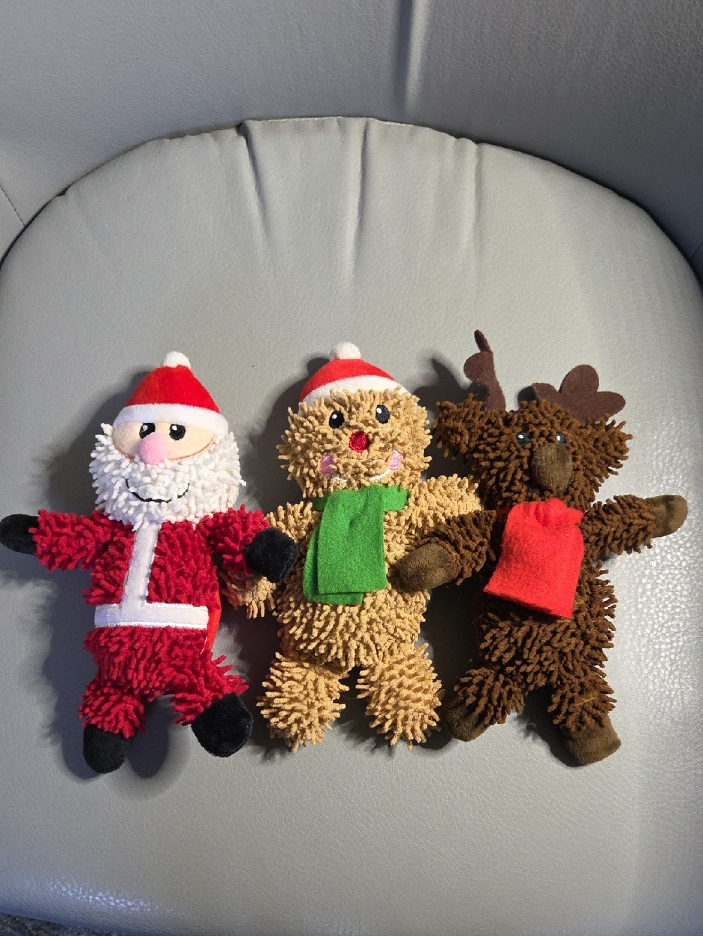 Holiday Plush Trio - Santa, Gingerbread, Reindeer